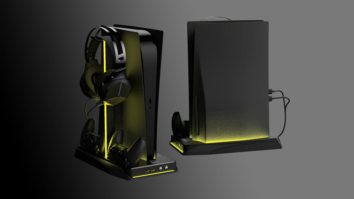 Imp Gaming DLX LED Twin Charging Tower Inc Cooling Fans & Game Storage Stand –