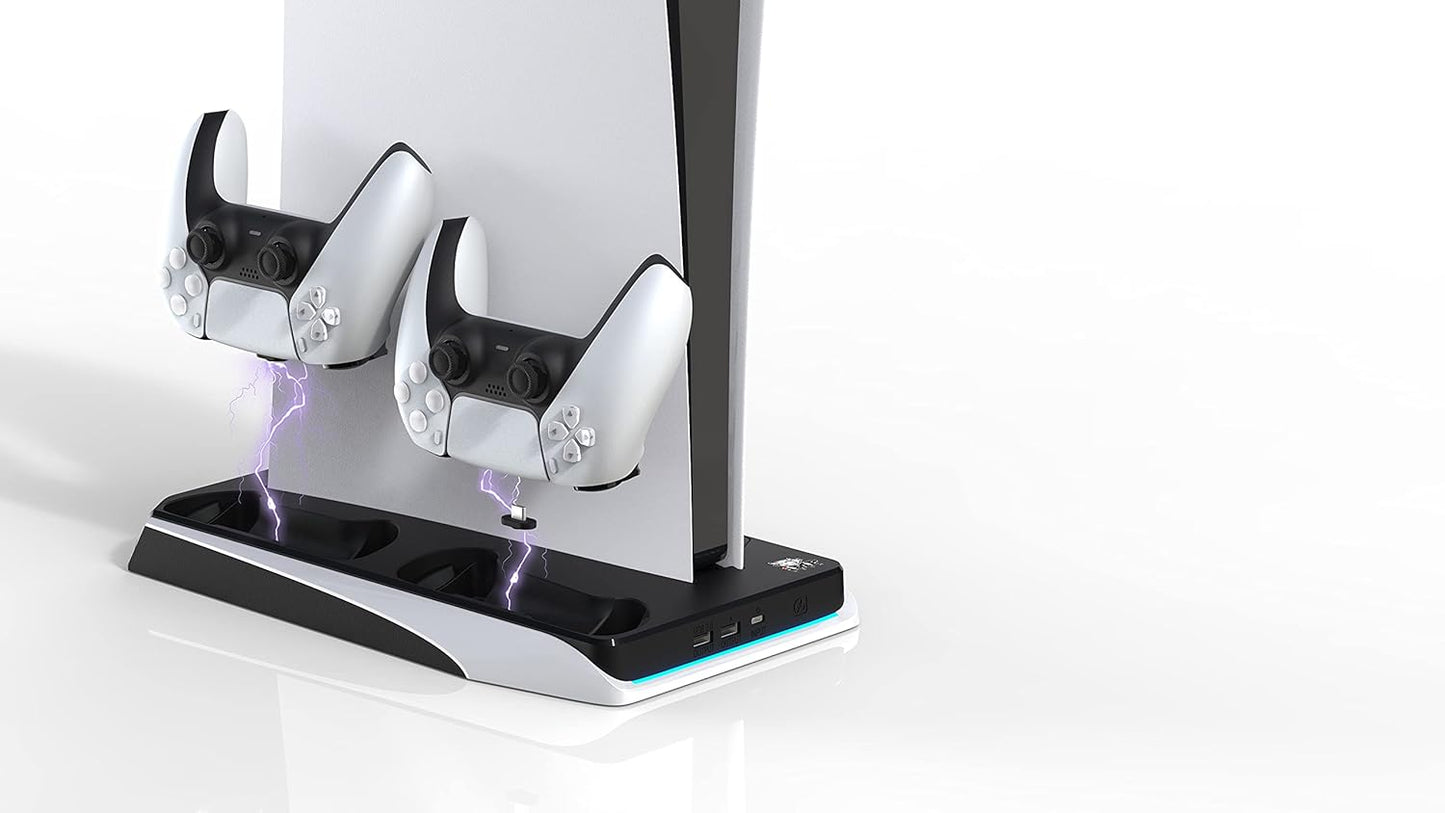 Imp Gaming DLX Twin Charging Tower Inc Cooling Fans & Game Storage Stand –