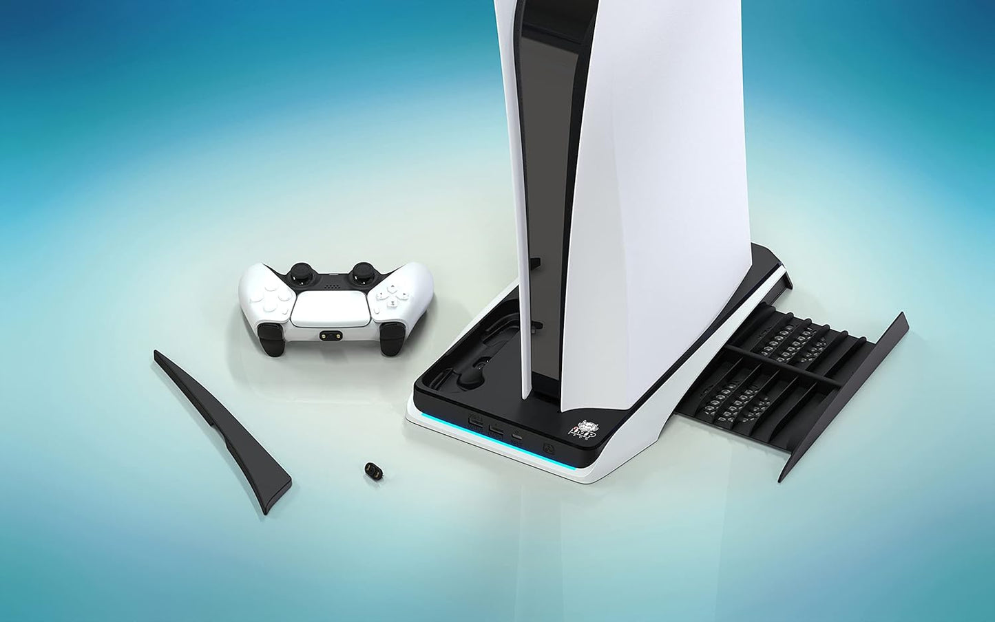 Imp Gaming DLX Twin Charging Tower Inc Cooling Fans & Game Storage Stand –