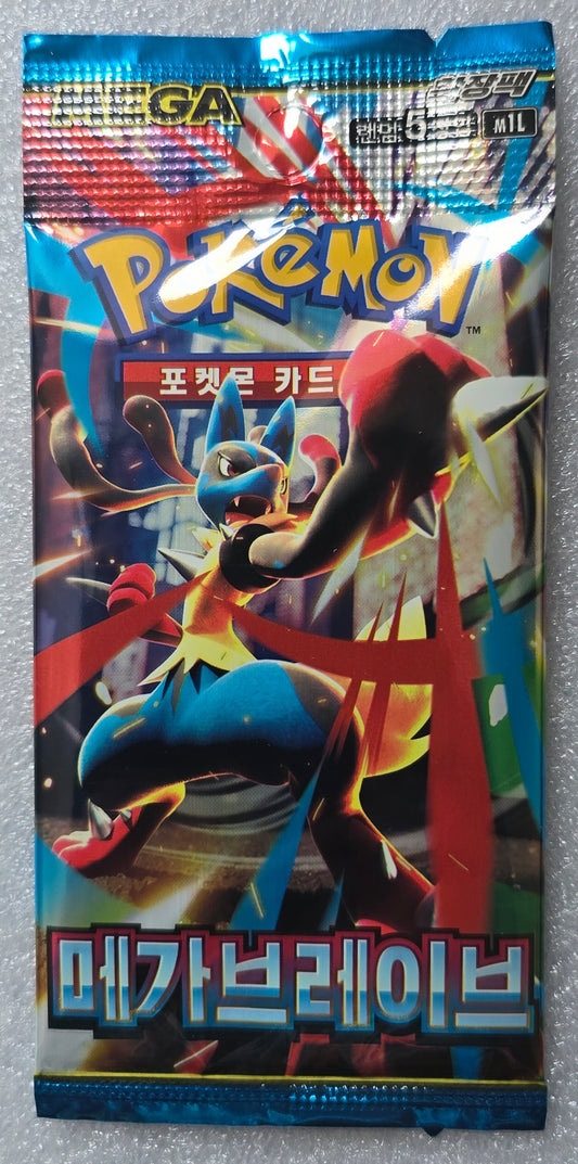 Pokémon Mega Brave m1L Korean Booster Pack 5 Cards TCG Sealed