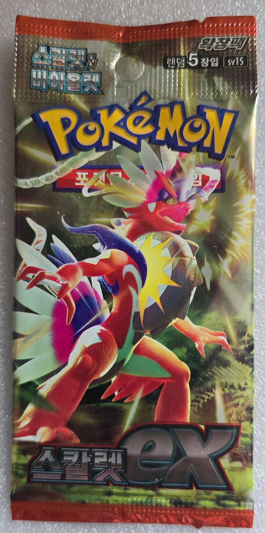 Pokémon Scarlet ex sv1S Korean Booster Pack 5 Cards TCG Sealed