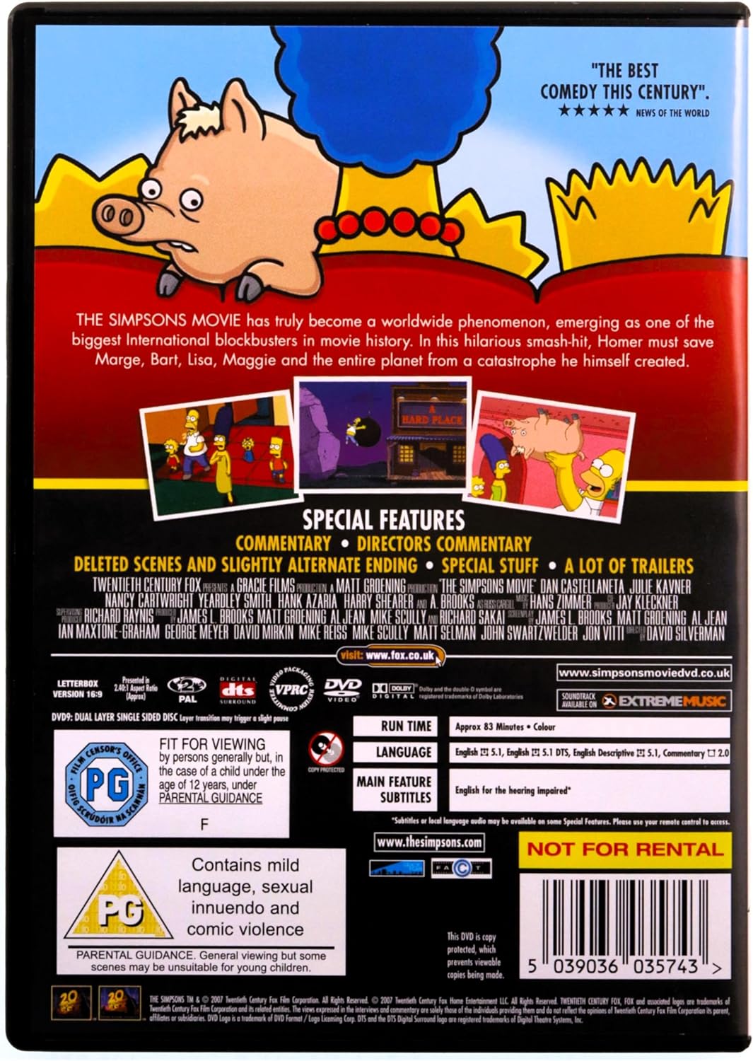The Simpsons Movie DVD Animated Comedy Homer Bart Springfield Matt Groening 2007