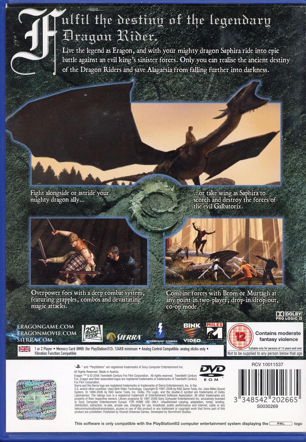 Eragon – PlayStation 2 Action / Adventure – PlayStation 2