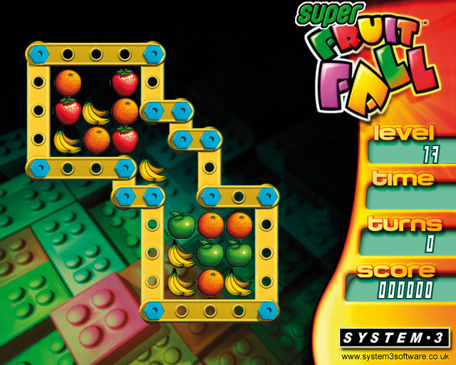 Super Fruit Fall Nintendo Wii Puzzle Game Family Brain Challenge System 3 2006
