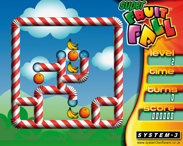 Super Fruit Fall Nintendo Wii Puzzle Game Family Brain Challenge System 3 2006