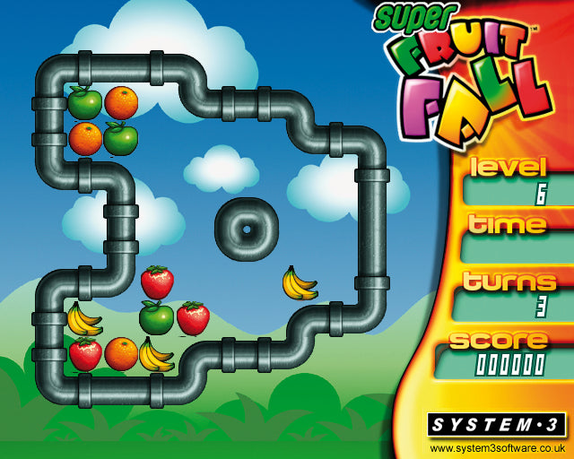 Super Fruit Fall Nintendo Wii Puzzle Game Family Brain Challenge System 3 2006