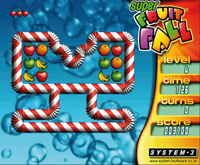 Super Fruit Fall Nintendo Wii Puzzle Game Family Brain Challenge System 3 2006