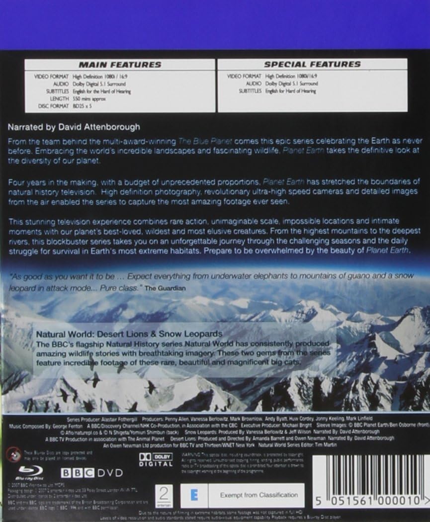 Planet Earth Blu-ray Complete Series BBC David Attenborough Documentary