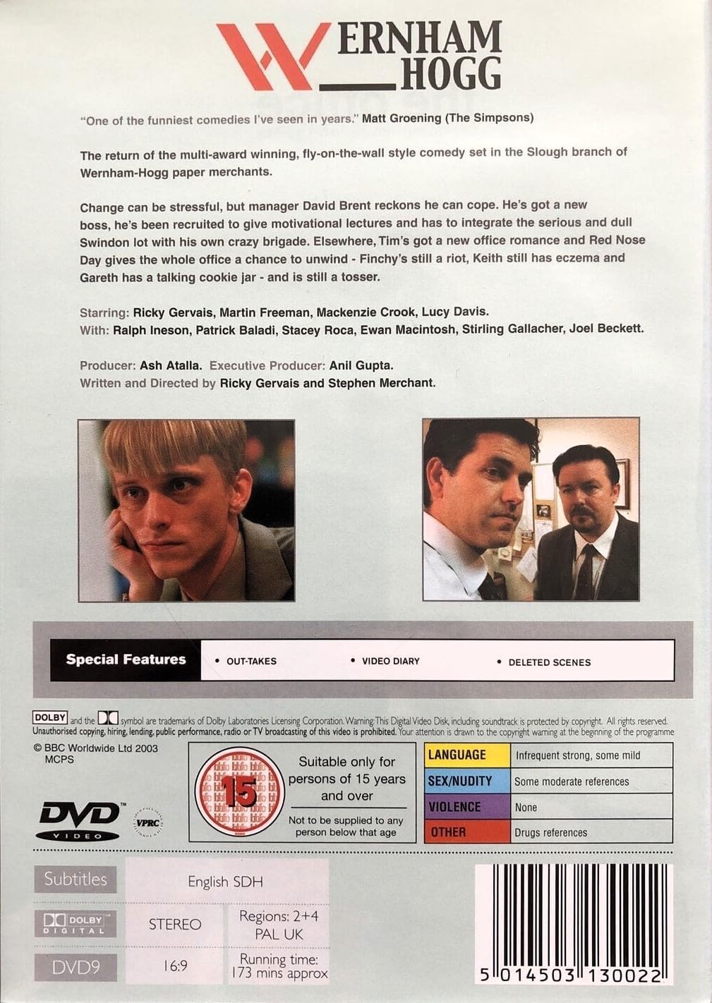 The Office UK Series 2 DVD Ricky Gervais BBC British Comedy Stephen Merchant