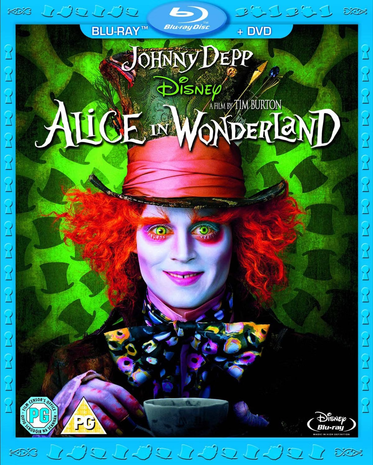 Alice in Wonderland Blu-ray Fantasy Johnny Depp Tim Burton Disney 2010