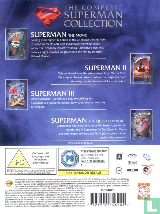 The Complete Superman Collection – DVD Superhero Action Christopher Reeve Warner Bros Box Set