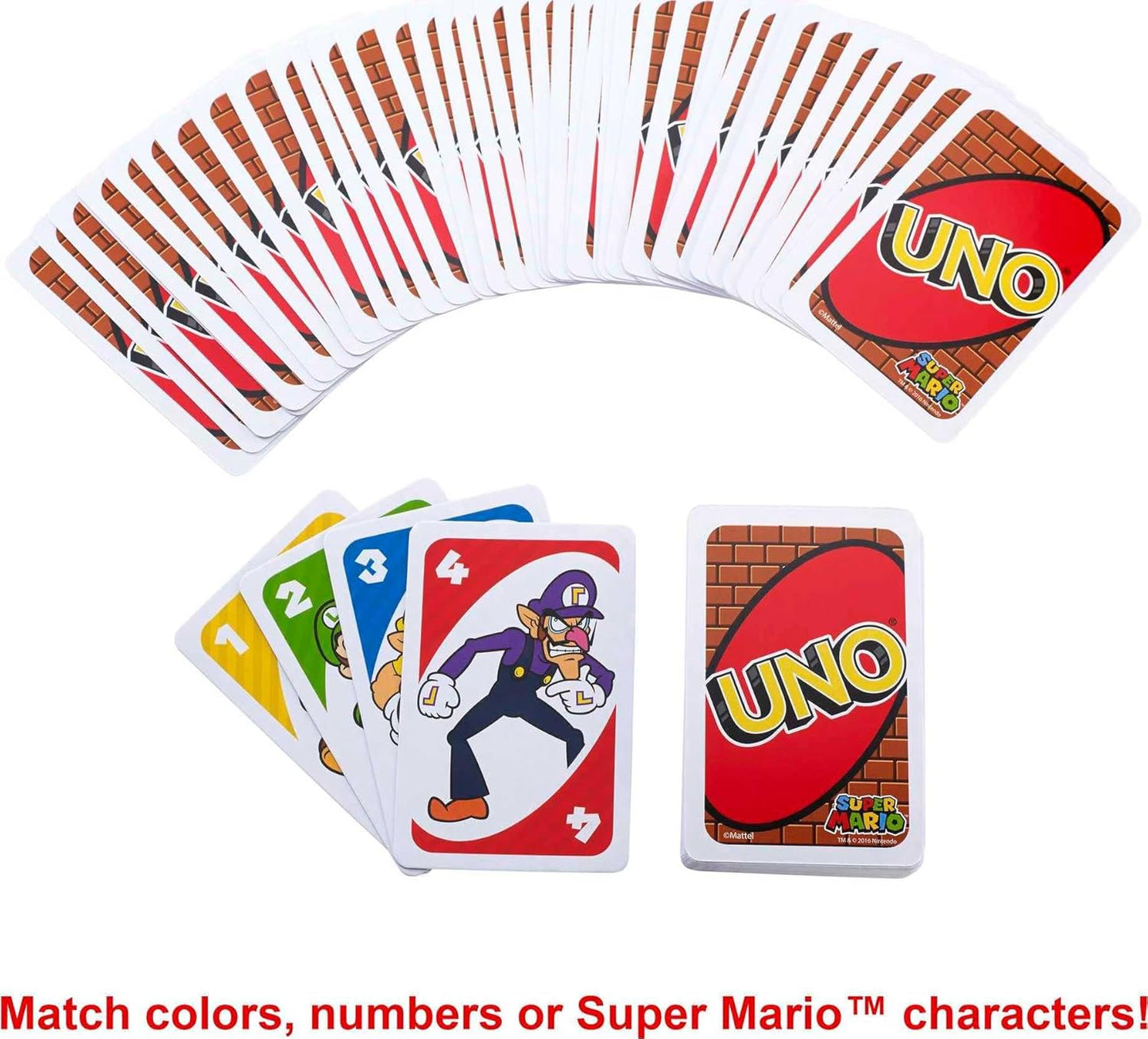 UNO Super Mario Card Game Animated Character Themed Collector Deck Platform