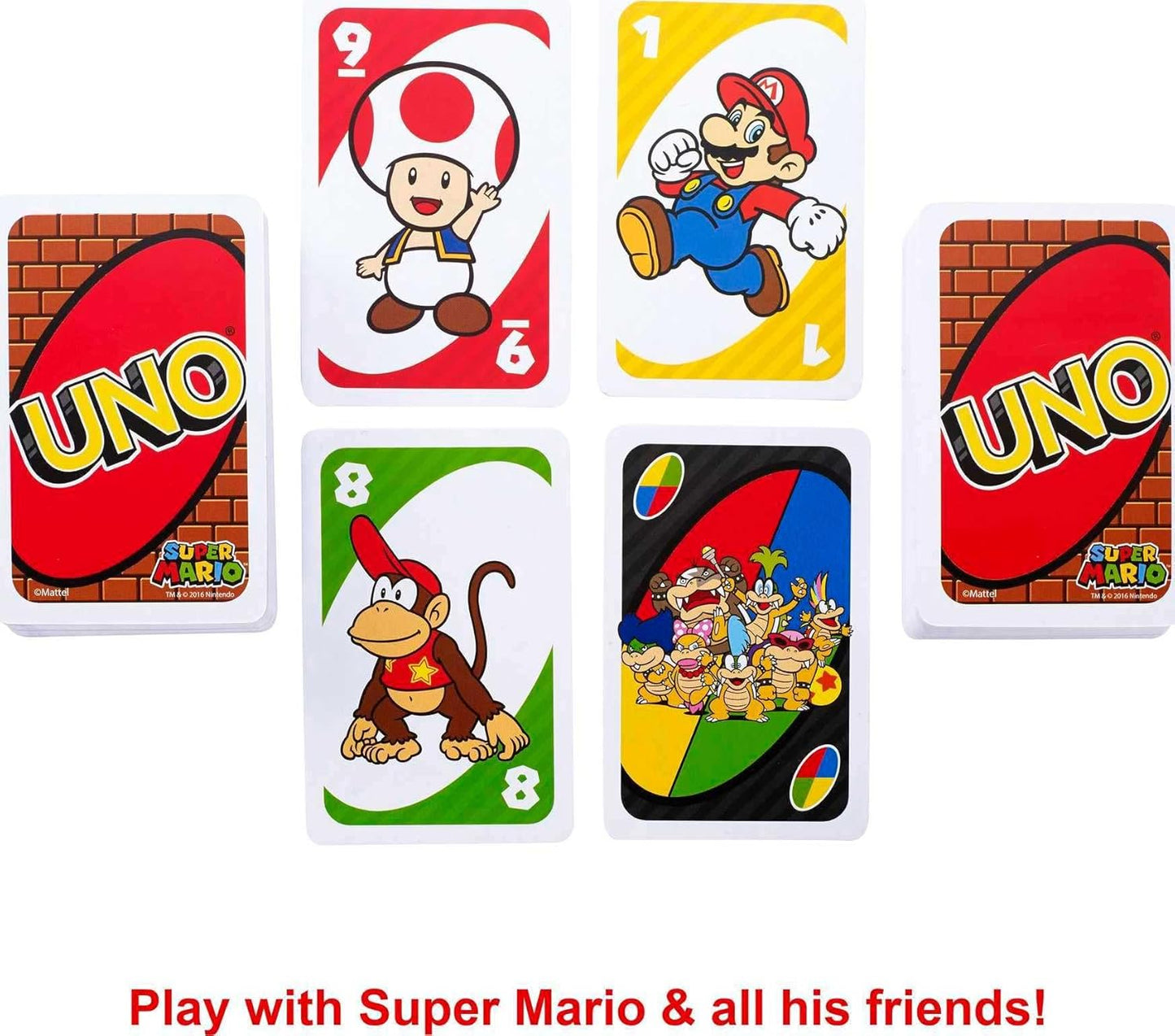 UNO Super Mario Card Game Animated Character Themed Collector Deck Platform