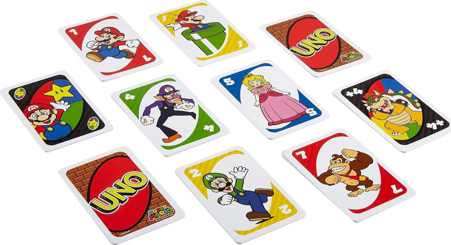 UNO Super Mario Card Game Animated Character Themed Collector Deck Platform