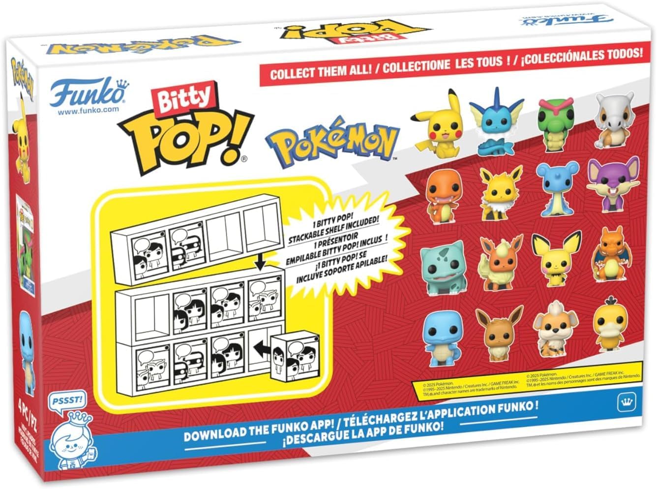 Funko Bitty POP Pokemon 4 Pack Pikachu Vaporeon Caterpie Cubone 0.9 Inch Figures