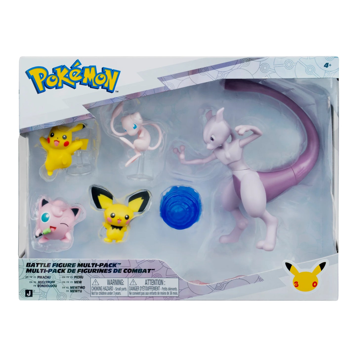 Pokemon Battle Figure 5 Pack 4.5 Inch Mewtwo Plus Four 2 Inch Battle Figures Jazwares
