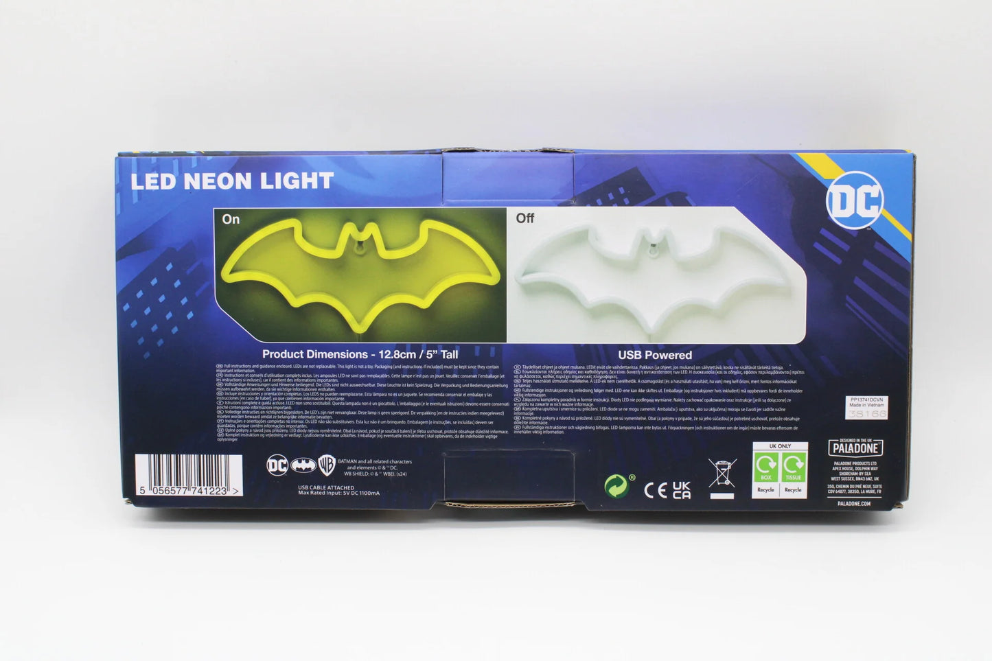 Batman LED Neon Light Officially Licensed DC Comics, Iconic Logo Shaped Lamp