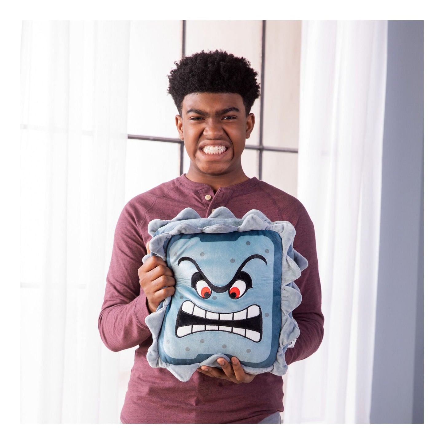 Mocchi Super Mario Thwomp Mega Plush – Large Soft Toy