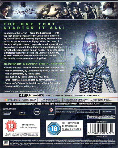Alien 4K Ultra HD Sci Fi Horror Movie